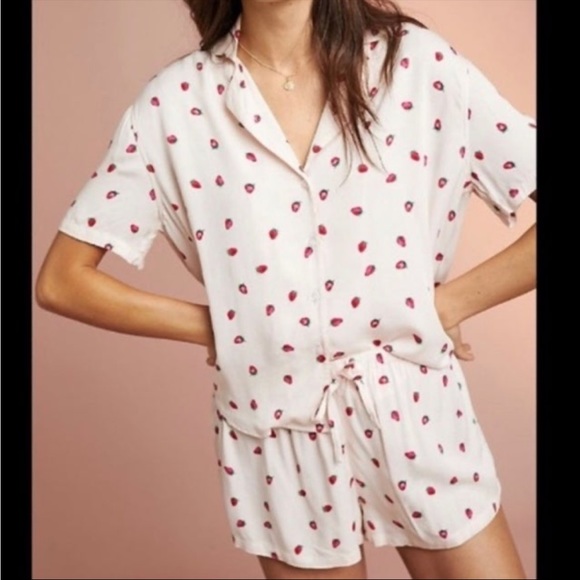 Rails pajamas shorts button up top set - Picture 1 of 4